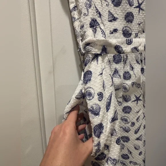 Brooks Brothers White and Blue Cotton Seashell Dress Size 12 Women - Picture 5 of 13